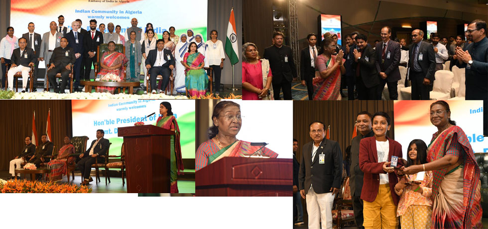 Hon’ble President, accompanied by Hon'ble Minister of State, Shri Sukanta Majumdar and Hon'ble Members of Parliament, Shri Mukesh Kumar Dalal and Shri Atul Garg, graced an Indian Community Reception hosted by the Ambassador.